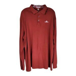 Peter Millar Long Sleeve Polo Shirt Orange Mens XXL Golf